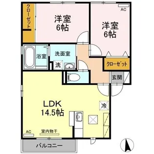 ウィルモア津田本町 B【1階】の間取り