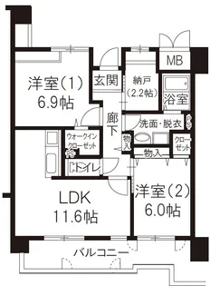 ラフィーネフォレスタ【2階】の間取り