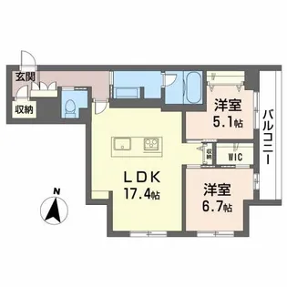 レジデンシア花楓【2階】の間取り