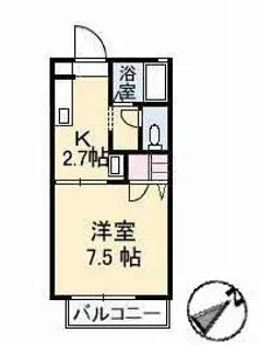 ディアス上小川【2階】の間取り
