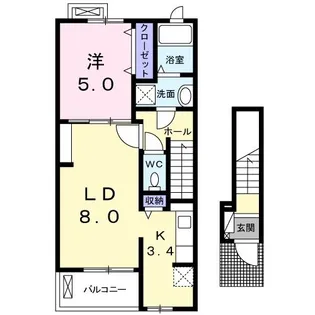 エルミタージュ・クワトロ【2階】の間取り