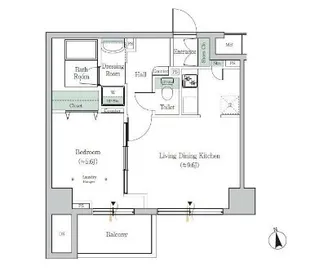 ONE ROOF FLAT TOGOSHI【5階】の間取り