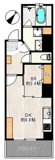 レクシア九条DUO(旧カリーナ・カリーノ九条)【8階】の間取り