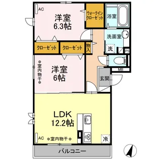 ヴューテラス寺尾の森 A【2階】の間取り