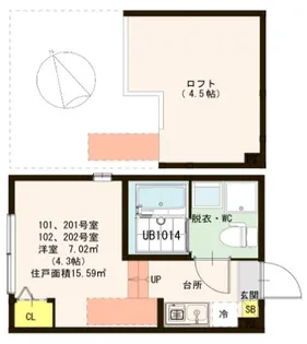 ハーモニーテラス立石II【1階】の間取り