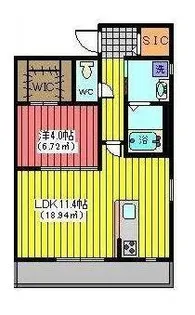 カリーノ イソラ【1階】の間取り