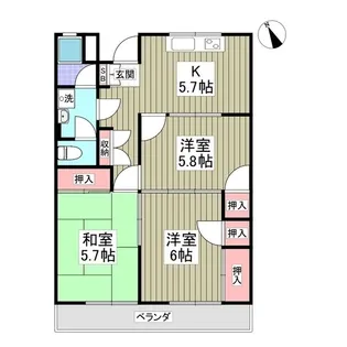 市毛マンション【4階】の間取り
