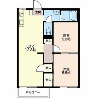 レークヒル B【2階】の間取り