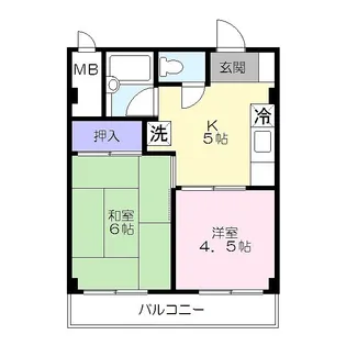 上大岡グリーンハイツD棟【4階】の間取り
