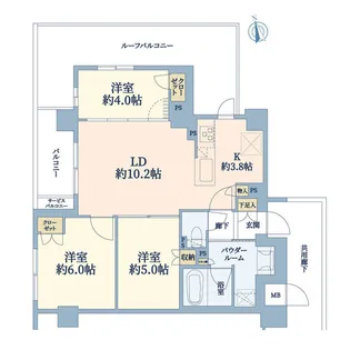 プレミスト横濱白楽【5階】の間取り