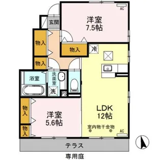 愛宕の杜 D【1階】の間取り