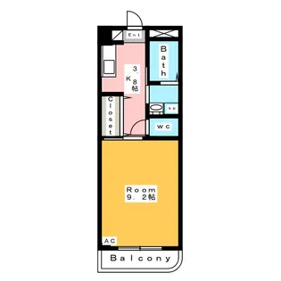 エムワンクルーズ東浅井【2階】の間取り