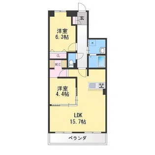 アソシア高社【3階】の間取り