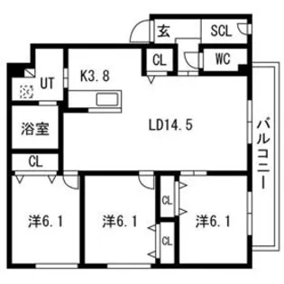 SATO BLDs白石本通【4階】の間取り
