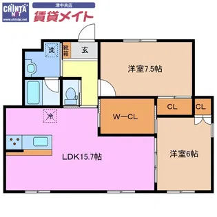 ハイコーポオータニ B【1階】の間取り