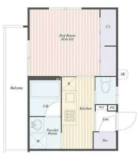 B CITY APARTMENT SHINJUKU NW【5階】の間取り