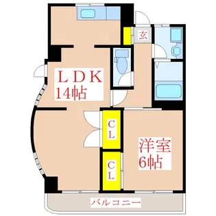 ロイヤルシティ見次【5階】の間取り