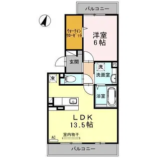 レイクサイド A203【2階】の間取り