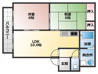 ディアス西田辺【2階】の間取り