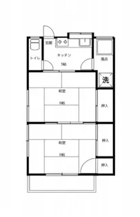 西本アパート【2階】の間取り