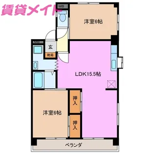 ソシアルドミール東館【1階】の間取り