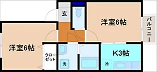 リブハイム中奥町【2階】の間取り