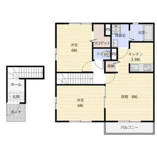 メゾンルネサンスA【2階】の間取り