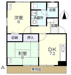 グリーンハイツB【1階】の間取り
