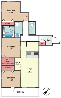 オカバ世田谷深沢ヘーベルメゾン【2階】の間取り