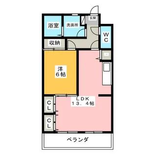 TRIBUTE北見町【2階】の間取り