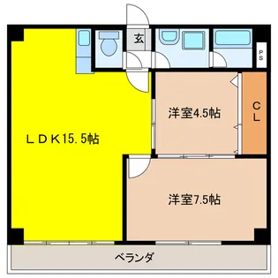 岐阜県岐阜市元町2【マンション】の間取り
