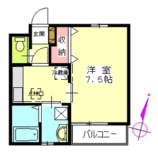 ピイアセボーレ弁天【1階】の間取り
