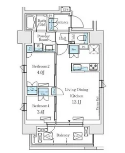 東京都渋谷区恵比寿南3【マンション】の間取り