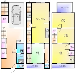 大阪府八尾市佐堂町1【一戸建】の間取り