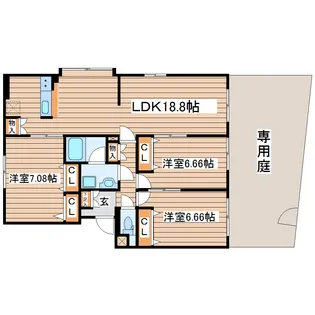 アヴィサーシャ フローラ【1階】の間取り