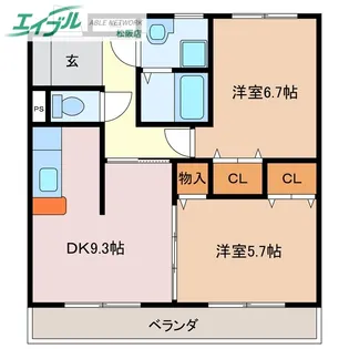 メルベーユ【3階】の間取り