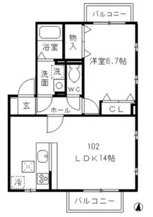 夢路オネスト【3階】の間取り