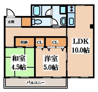 グレースコート山手町【2階】の間取り