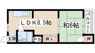サンマンション【6階】の間取り