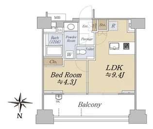 プレミスト代々木大山【6階】の間取り