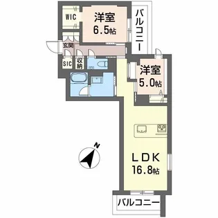 シャーメゾンステージ東静岡【2階】の間取り