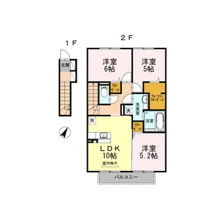 エクセル新外I【2階】の間取り