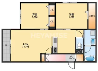 ヴィラウィステリア小ヶ倉F【2階】の間取り