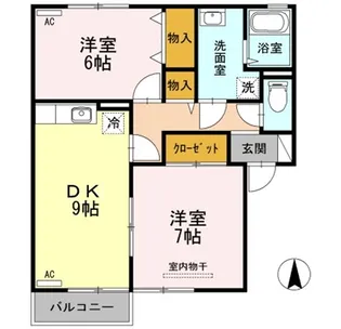 サンライズ蔵本【1階】の間取り