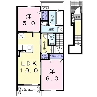 ラポール伊賀【2階】の間取り