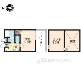 ロフティ四条大宮【1階】の間取り