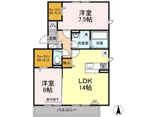ハイツ943 A棟【2階】の間取り