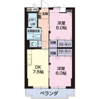 ハピネス大和【3階】の間取り