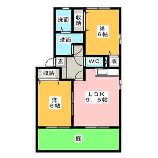 カーサソレイユ A棟【1階】の間取り