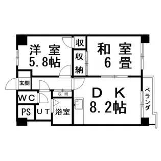 仲浜ハイツ【1階】の間取り